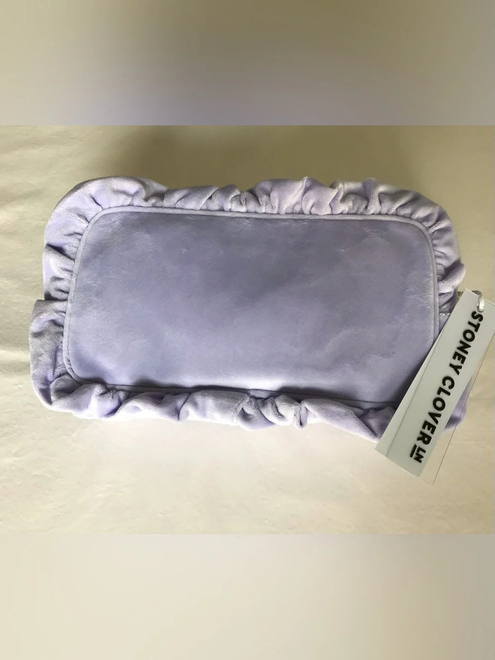 Stoney Clover Lane Velvet Ruffle Small Pouch Bag In Galaxy Purple NWT